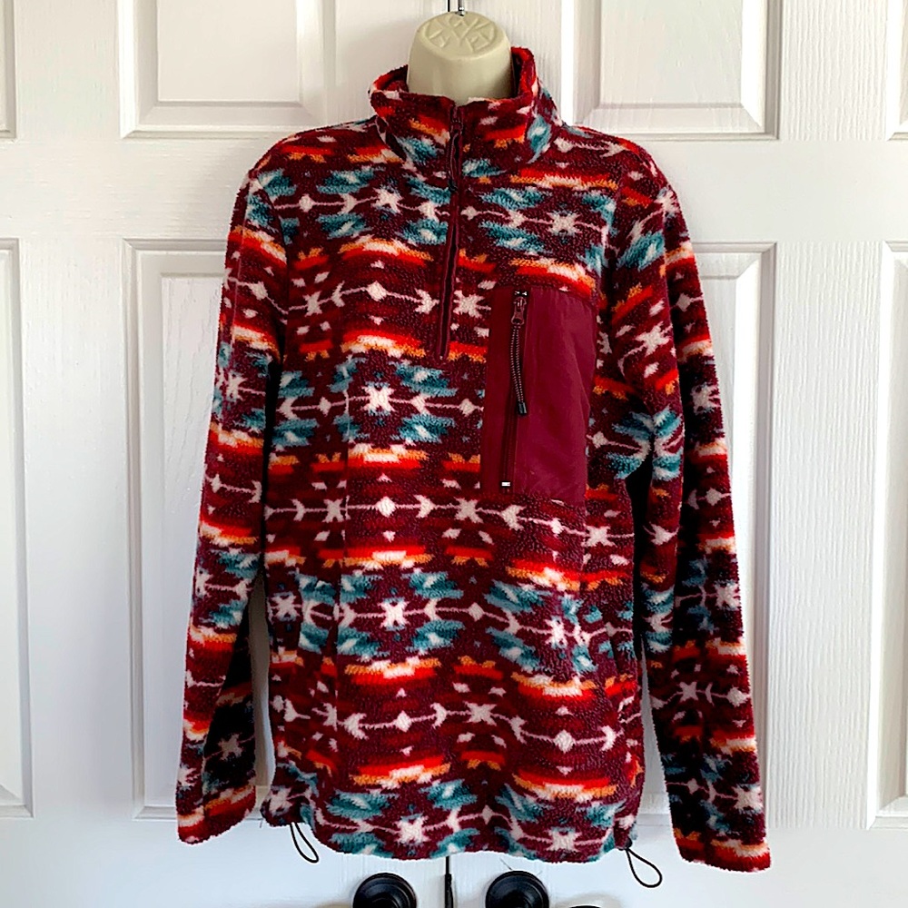 Pacsun Comfy Fuzzy Southwestern Patterned Jacket … - image 1